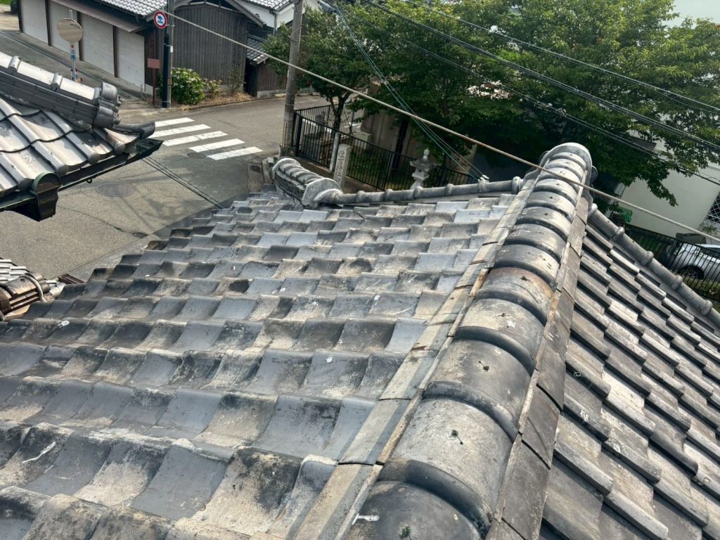 漆喰劣化の大棟